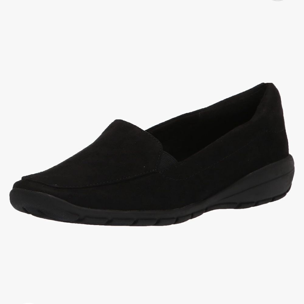 New Easy Spirit Women's Abriana 2 Loafer Flat Black Suede size 10